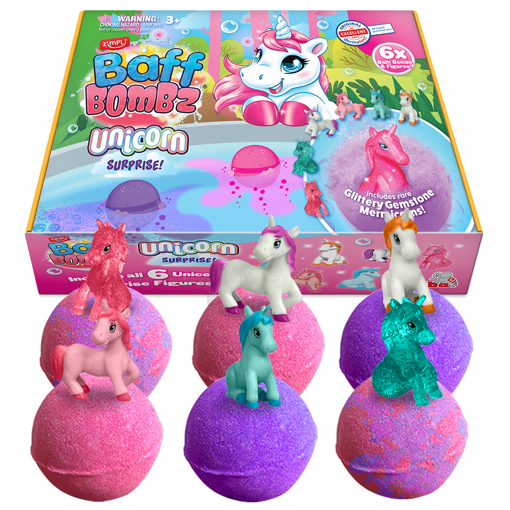 Set Regalo Bombas de Baño Unicornio Pack 6 Zimpli Kids