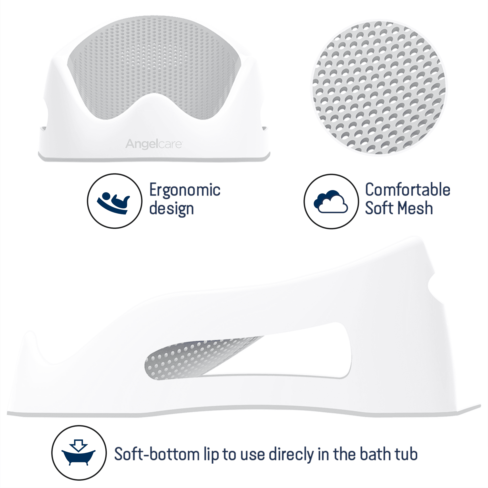 Soporte de Baño para Bebé AngelCare Gris