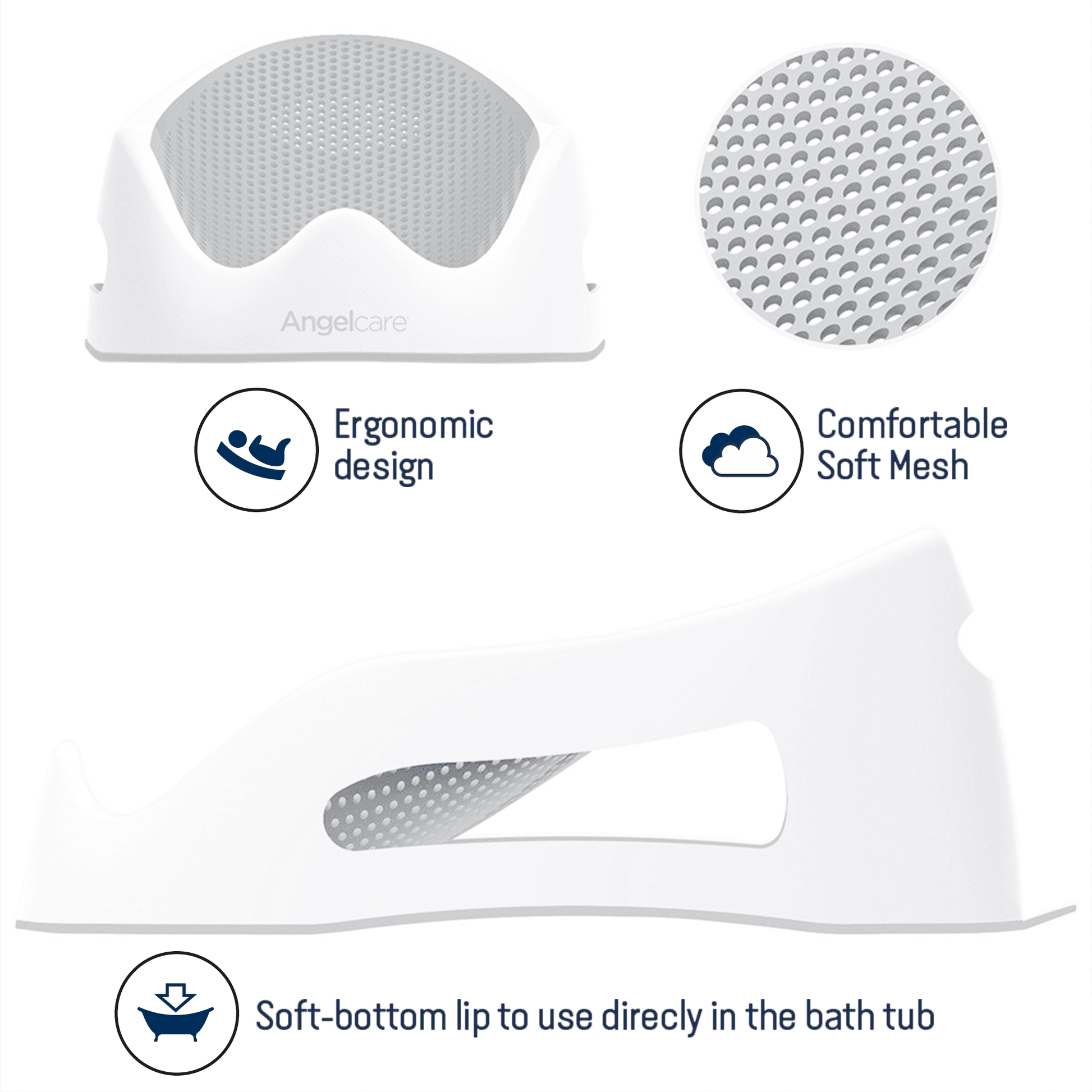 Soporte de Baño para Bebé AngelCare Gris