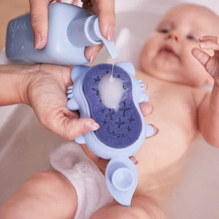 CEPILLO Y ESPONJA PARA BEBE LULLABY BLUE