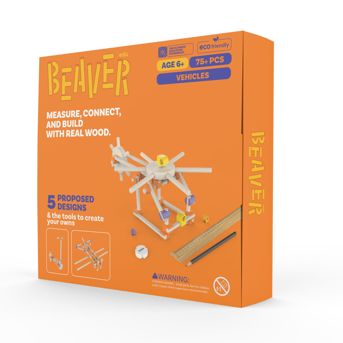 Caja del Kit de Construcción en Madera Beaver Edu Beginner Vehículos