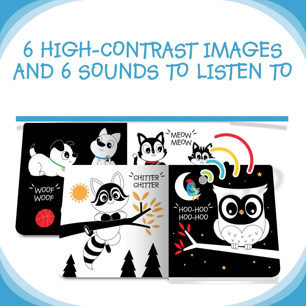 LIBRO CON SONIDO BLACK AND WHITE ANIMALS