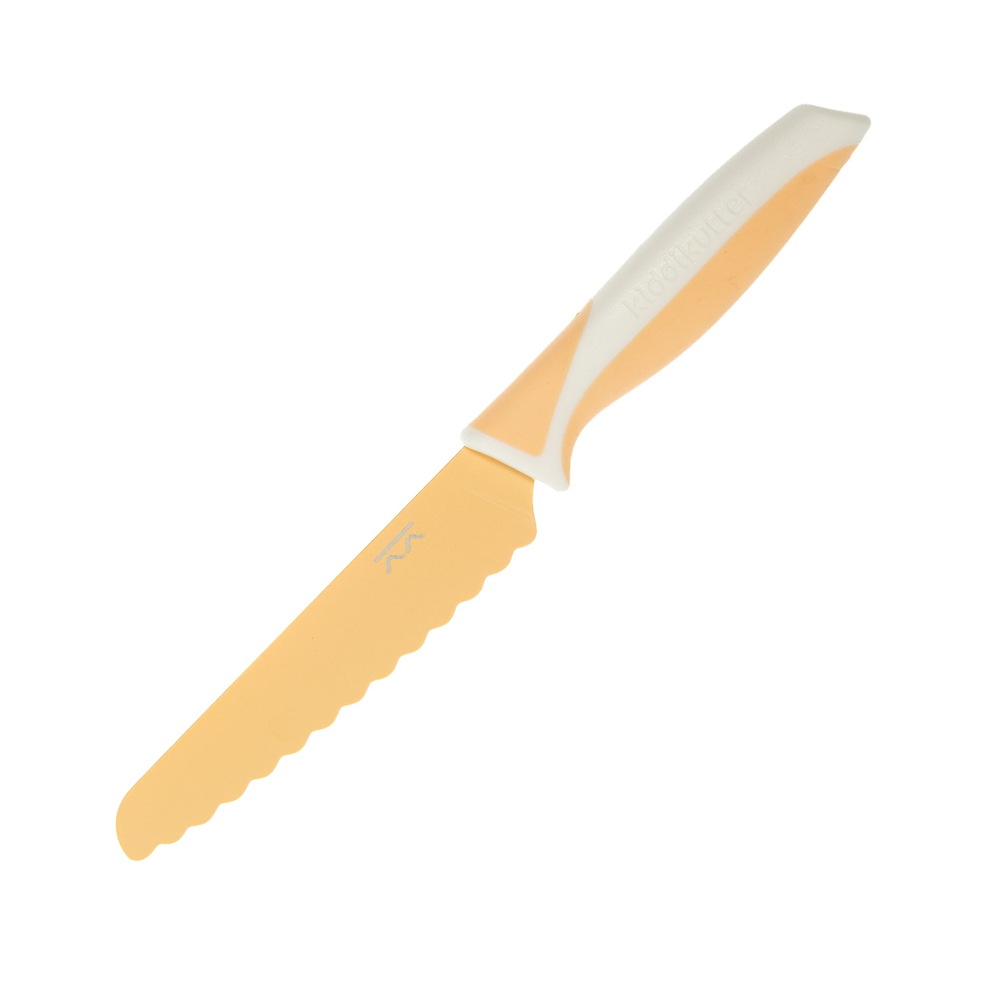 Cuchillo infantil KiddiKutter Iced Apricot, hoja de acero inoxidable con dientes redondeados