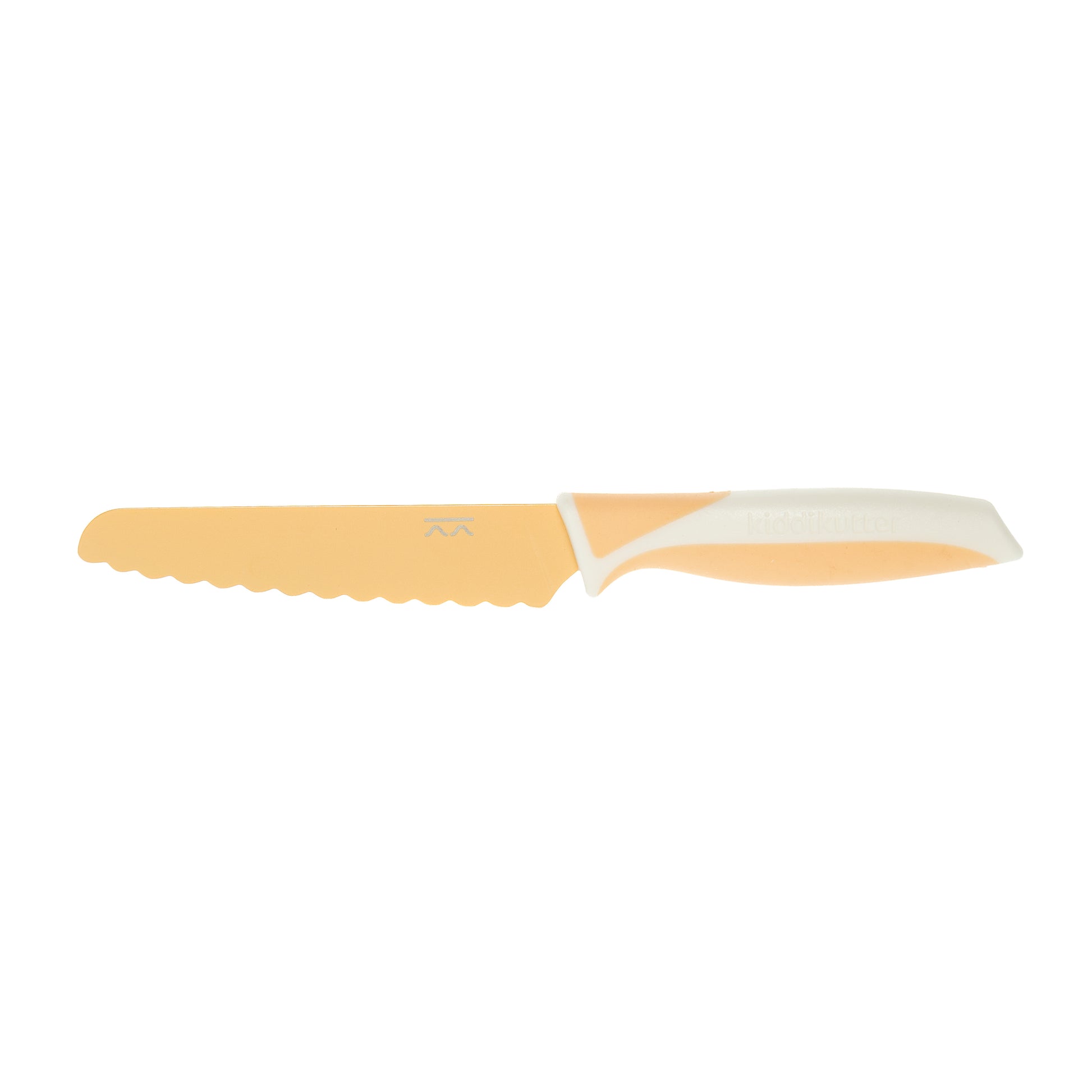 Cuchillo para niños KiddiKutter color Iced Apricot — corta comida, no dedos