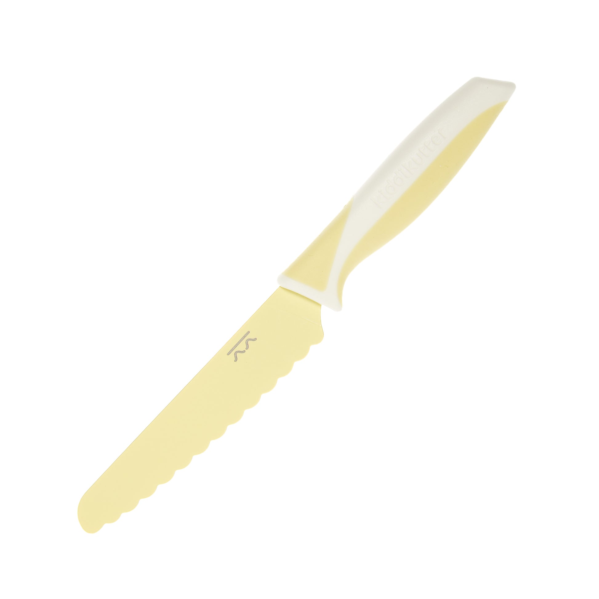 Cuchillo infantil KiddiKutter Lemon Cream, hoja de acero inoxidable con dientes redondeados