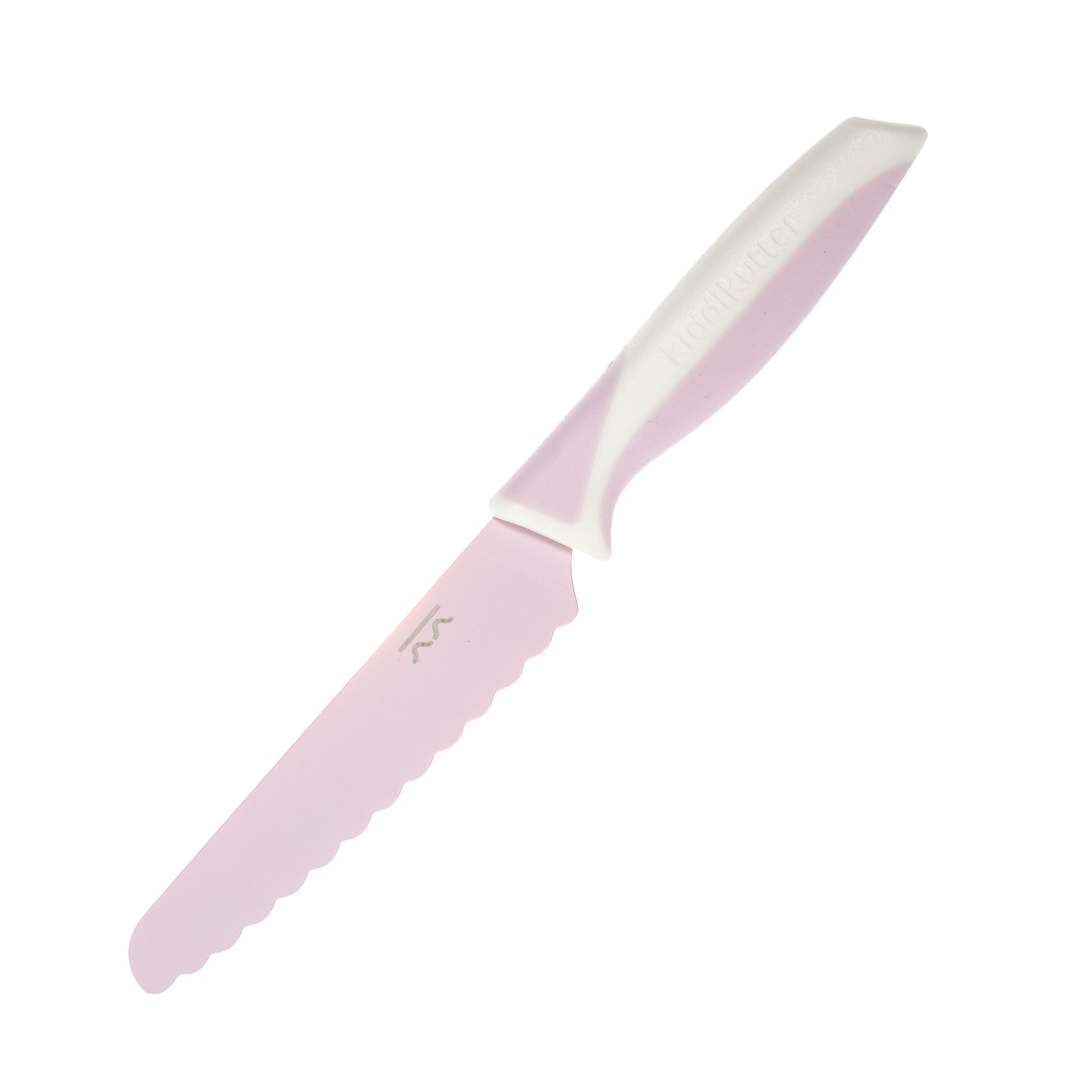 Cuchillo infantil KiddiKutter Rose Sorbet, hoja de acero inoxidable con dientes redondeados