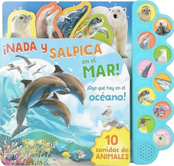 Libro 10 Sonidos del Océano ¡Nada y Salpica en el Mar!