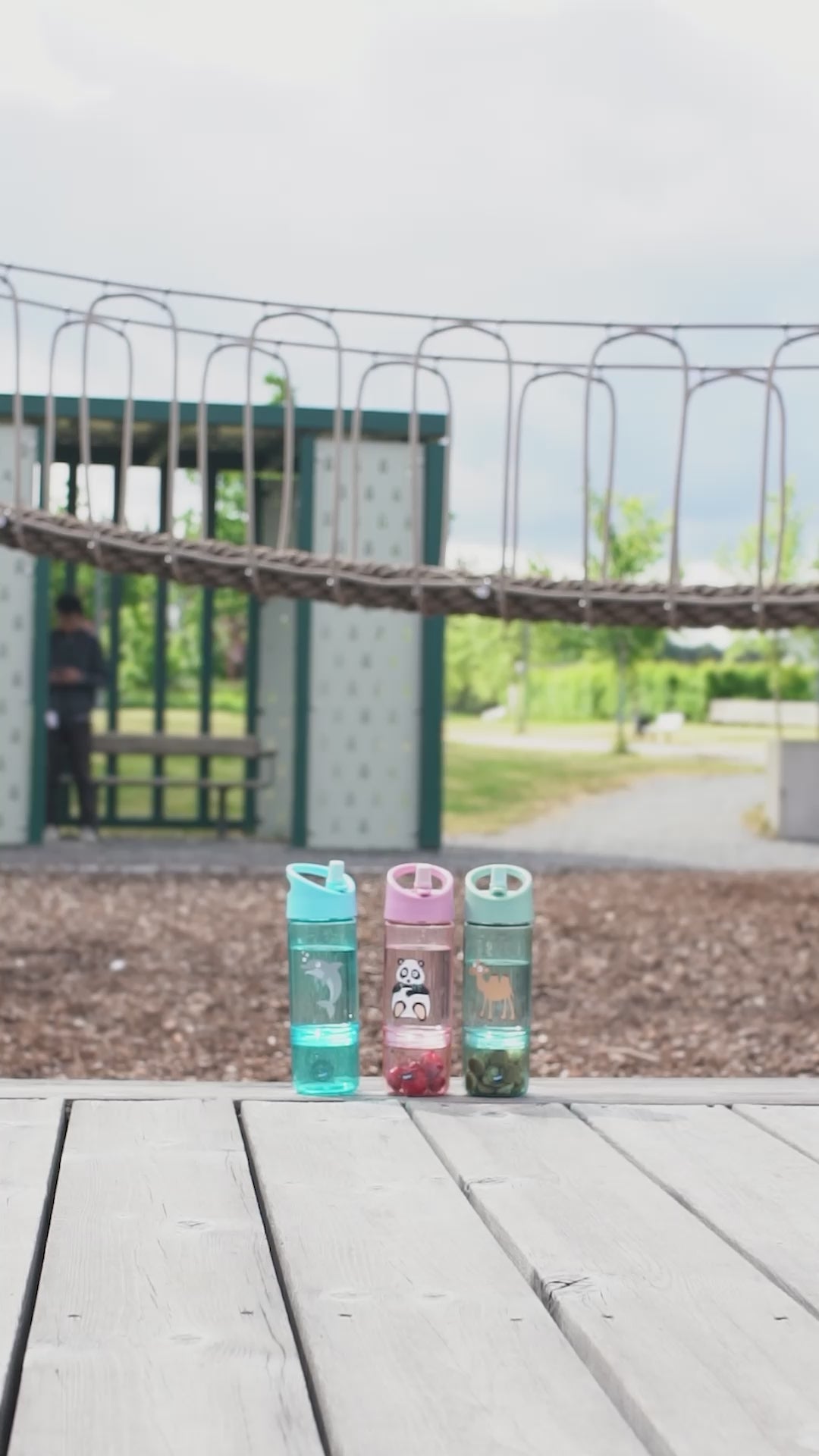 BOTELLA DE AGUA 2 EN 1, 300ML + 150ML COLORES PASTEL