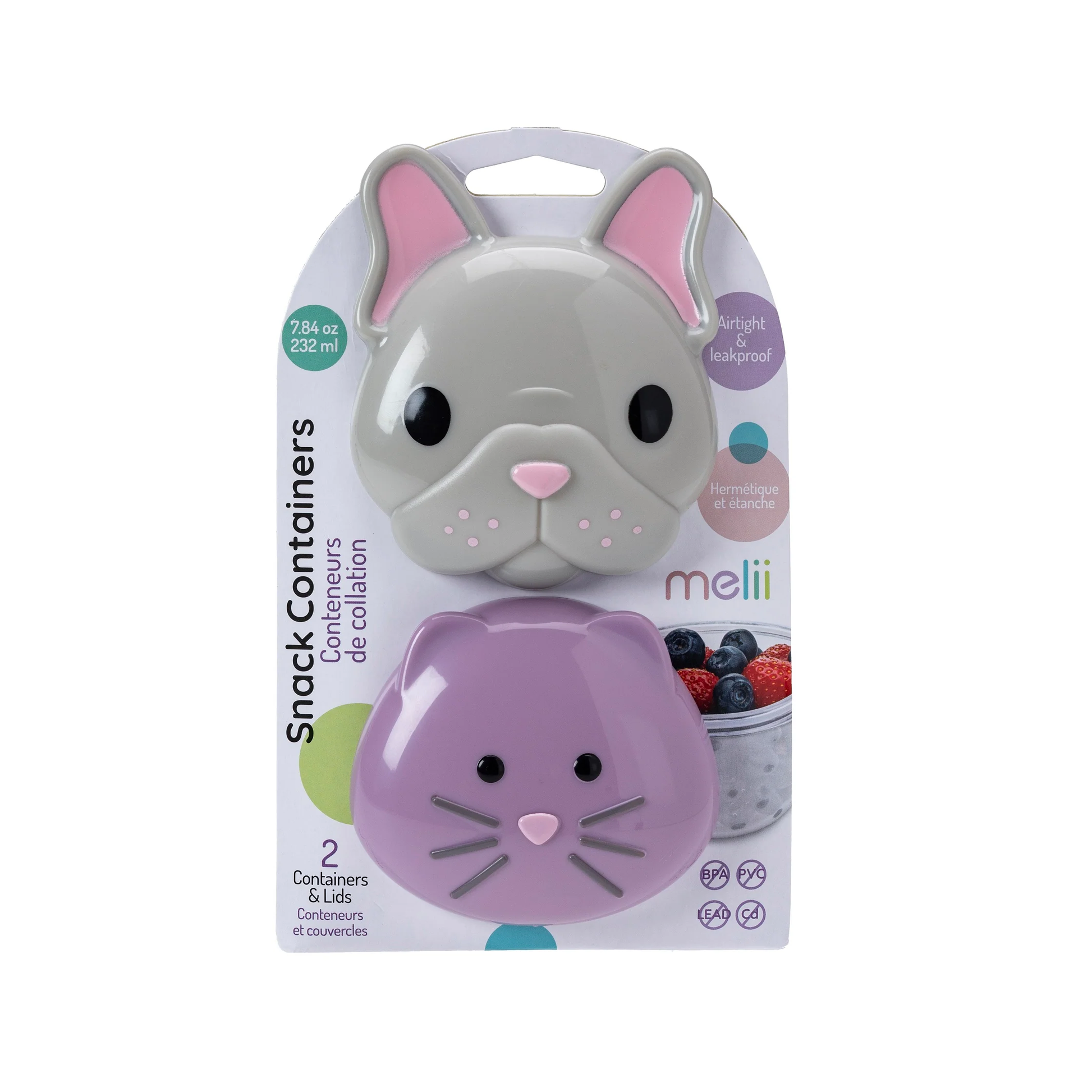 Pack de 2 Contenedores para Snacks